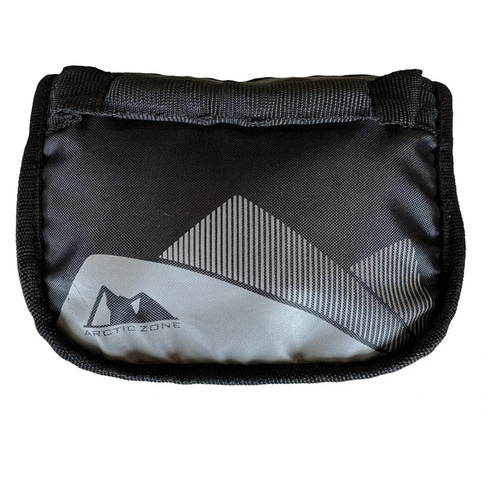 Arctic Zone Insulated Lunch Bag Black Gray Vertical Zippered Pouch 10004630‎